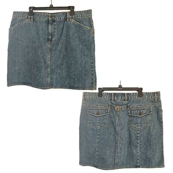Old Navy Jeans Skirt Womens 20 Plus Size Cotton Denim Pockets W 41" L 20" - Picture 1 of 11